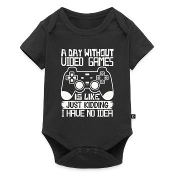 Ein Tag ohne Videospiele – Witziger Gamer Spruch - Baby Premium Kurzarmbody - Schwarz - Vorne