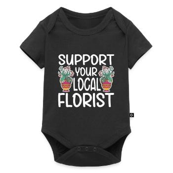Fleuriste Fleur Florale Fleuristerie - Body à manches courtes Premium Bébé - noir - Devant