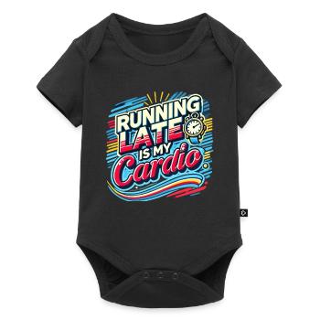 Verspätung ist mein Fitnessprogramm - Baby Premium Kurzarmbody - Schwarz - Vorne