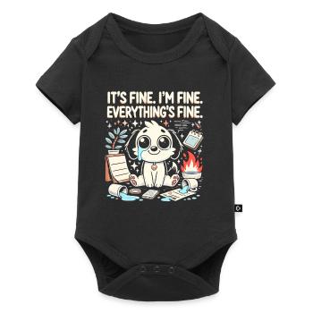 Es ist in Ordnung. Mir geht es gut. Alles ist gut - Baby Premium Kurzarmbody - Schwarz - Vorne