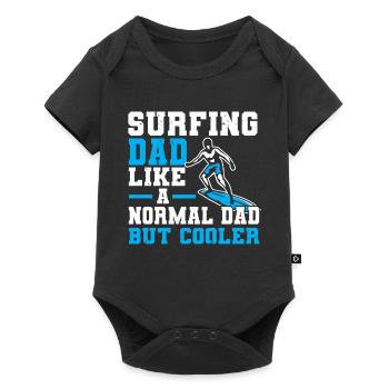 Papa surfeur comme un papa normal mais surfeur plus cool - Body à manches courtes Premium Bébé - noir - Devant