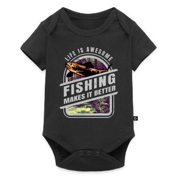 La vie est belle, la pêche la rend meilleure - Angler Spr - Body à manches courtes Premium Bébé - noir - Devant