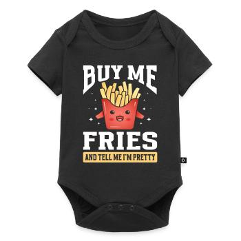 French Fries Food Pun Potato - Baby Premium short-sleeve bodysuit - black - Front