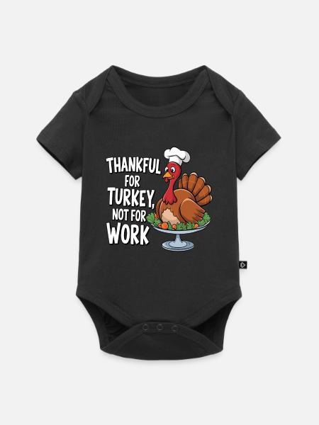 Lustiger Thanksgiving Truthahn - Baby Premium Kurzarmbody - Schwarz