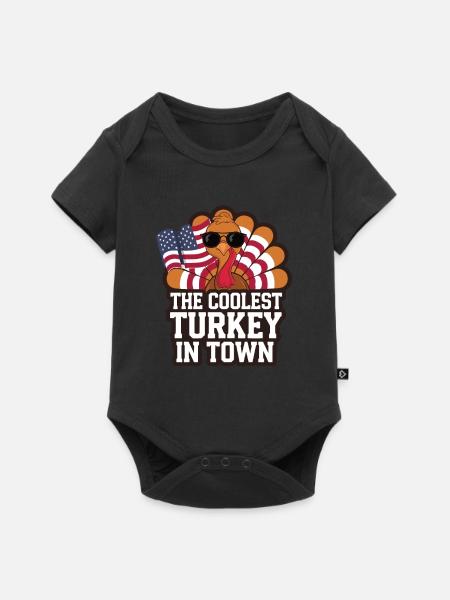 Lustiger Thanksgiving Truthahn - Baby Premium Kurzarmbody - Schwarz