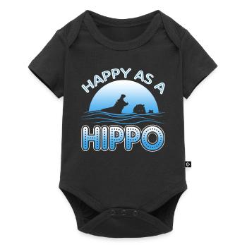 Happy As A Hippo - Baby Premium short-sleeve bodysuit - black - Front
