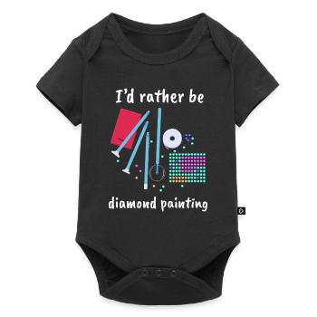 I ́d rather be Diamond Painting - Baby Premium short-sleeve bodysuit - black - Front