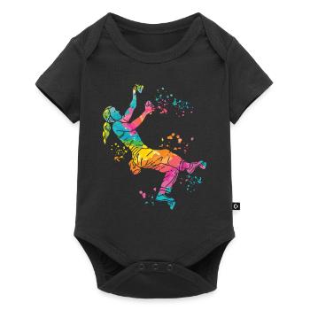 Boulderer Colorsplash Boulder Bouldern - Baby Premium Kurzarmbody - Schwarz - Vorne