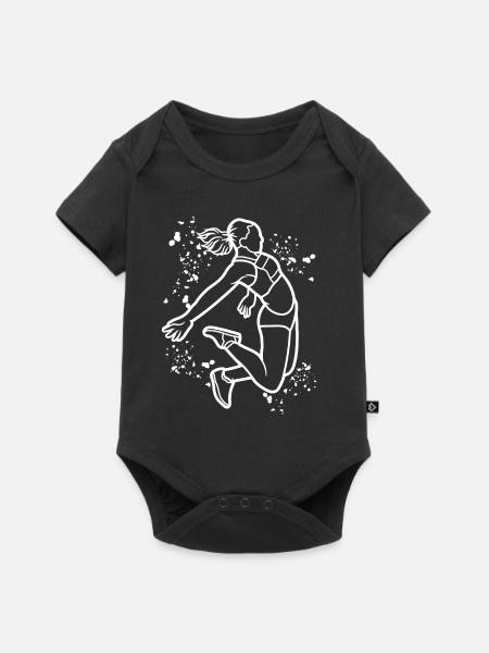 Weitspringer Weitspringen Kinder Weitsprung - Baby Premium Kurzarmbody - Schwarz
