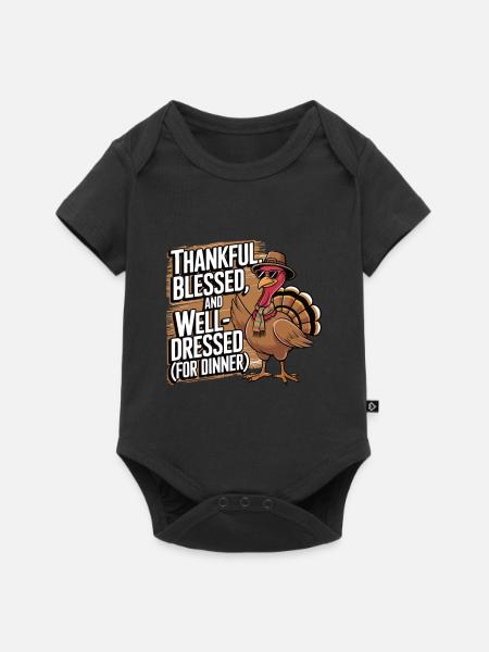 Lustiger Thanksgiving Truthahn - Baby Premium Kurzarmbody - Schwarz