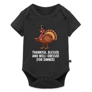 Funny Thanksgiving Turkey - Baby Premium short-sleeve bodysuit - black - Front
