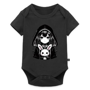 Goth Lapin Anime Fille Kawaii Gothique Effrayant - Body à manches courtes Premium Bébé - noir - Devant