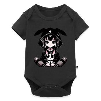 Goth Lapin Anime Fille Kawaii Gothique Effrayant - Body à manches courtes Premium Bébé - noir - Devant