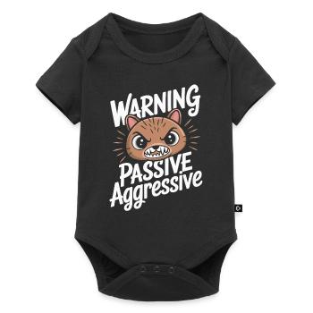 Warning, Passive, Aggressive, Funny Cat - Baby Premium short-sleeve bodysuit - black - Front