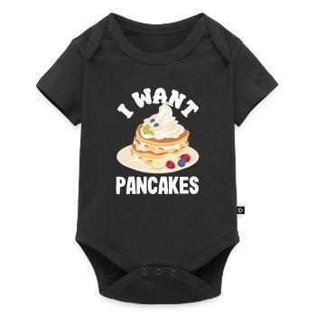 Cadeau drôle d’amateur de crêpes - Body à manches courtes Premium Bébé - noir - Devant