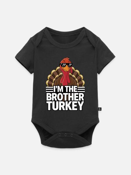 Lustiger Thanksgiving Truthahn - Baby Premium Kurzarmbody - Schwarz