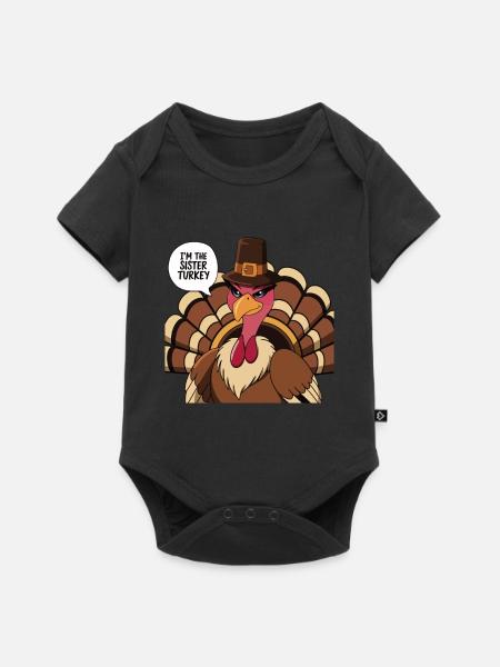 Lustiger Thanksgiving Truthahn - Baby Premium Kurzarmbody - Schwarz