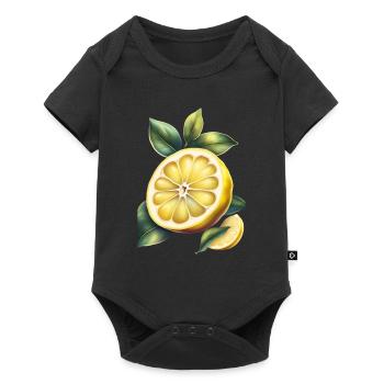 A yellow lemon t shirt design - Baby Premium short-sleeve bodysuit - black - Front