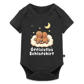 offizielles schlafshirt pärchen Lebkuchenmann-Kuch - Baby Premium Kurzarmbody - Schwarz - Vorne