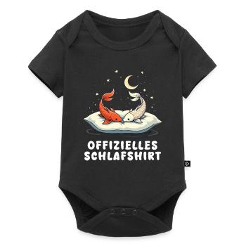 offizielles schlafshirt pärchen Koi Geschenk - Baby Premium Kurzarmbody - Schwarz - Vorne