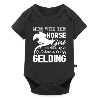 Mess With This Horse Girl - Baby Premium short-sleeve bodysuit - black - Front