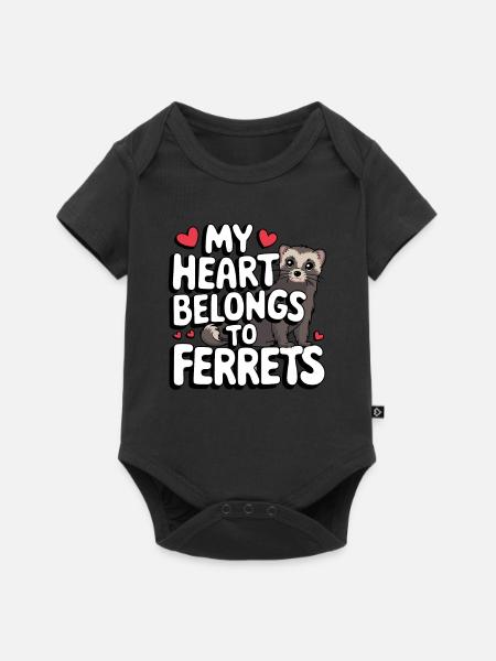 Frettchenbesitzer, Frettchenliebhaber, Süßes - Baby Premium Kurzarmbody - Schwarz
