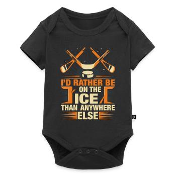 Ich bin lieber auf dem Feld als irgendwo anders. - Baby Premium Kurzarmbody - Schwarz - Vorne