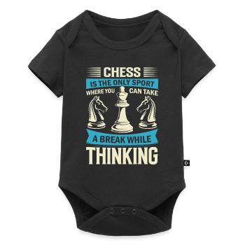 Les échecs sont le seul sport où l’on peut faire une pause - Body à manches courtes Premium Bébé - noir - Devant
