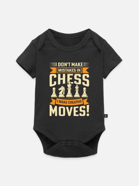 Ich mache keine Fehler im Schach. Ich mache kreativ - Baby Premium Kurzarmbody - Schwarz