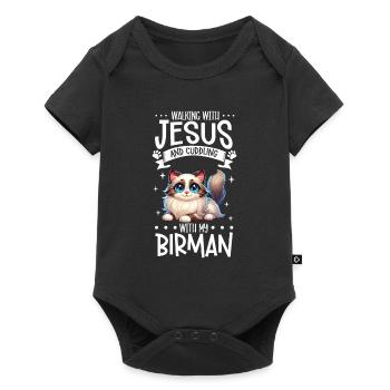 Jesus und meine Birma - Baby Premium Kurzarmbody - Schwarz - Vorne