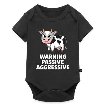 Caution Passive Aggressive Funny Cow - Baby Premium short-sleeve bodysuit - black - Front