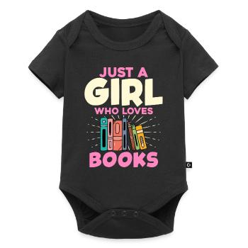 Ein Mädchen, Das Bücher Liebt - Bücherliebhaber - Baby Premium Kurzarmbody - Schwarz - Vorne