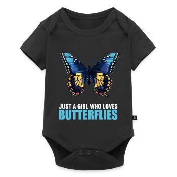 Butterfly Schmetterlinge Schmetterling - Baby Premium Kurzarmbody - Schwarz - Vorne