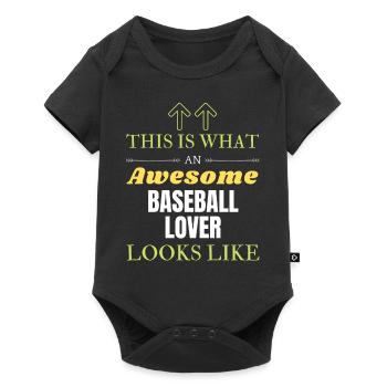 Voici à quoi ressemble un grand amateur de baseball - Body à manches courtes Premium Bébé - noir - Devant
