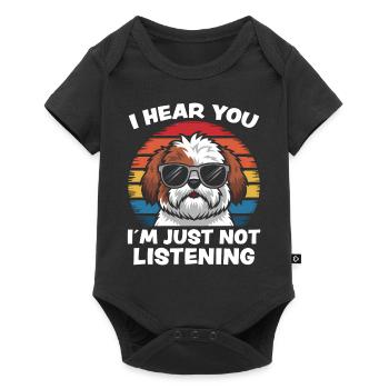 Shih Tzu Dire Chiens Drôle Shih Tzu Cadeau - Body à manches courtes Premium Bébé - noir - Devant