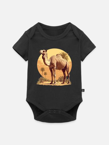 Camel Kamele Kamel - Baby Premium Kurzarmbody - Schwarz