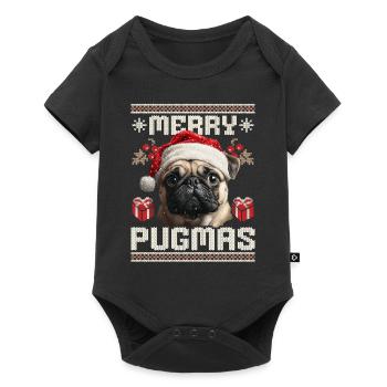 Merry Pugmas Pug in Ugly Christmas Style - Baby Premium short-sleeve bodysuit - black - Front