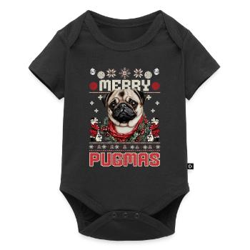 Ugly Christmas Pug Design – Merry Pugmas - Baby Premium short-sleeve bodysuit - black - Front