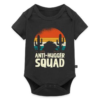 Anti-Hugger Squad Cactus Retro Desert Hedgehog - Baby Premium short-sleeve bodysuit - black - Front