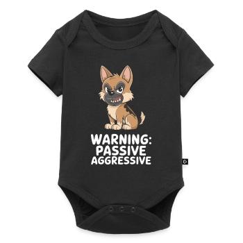 Warning: Passive Aggressive Dog Cartoon - Baby Premium short-sleeve bodysuit - black - Front