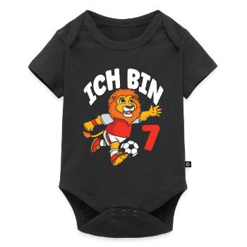 Funny Lion Football I' Children's Birthday - Baby Premium short-sleeve bodysuit - black - Front