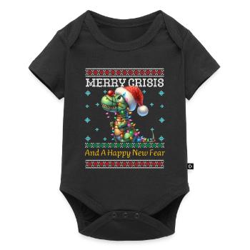 Dino Rudolph Merry Crisis Weihnachten Ugly - Baby Premium Kurzarmbody - Schwarz - Vorne