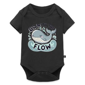 Mit dem Strom schwimmen - Baby Premium Kurzarmbody - Schwarz - Vorne
