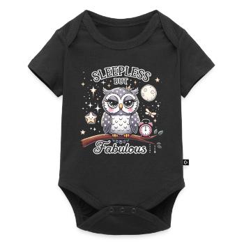 Schlaflos, aber fabelhaft - Baby Premium Kurzarmbody - Schwarz - Vorne