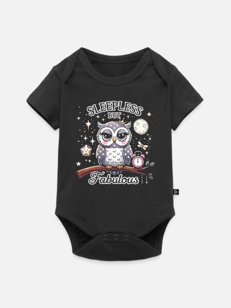 Schlaflos, aber fabelhaft - Baby Premium Kurzarmbody - Schwarz