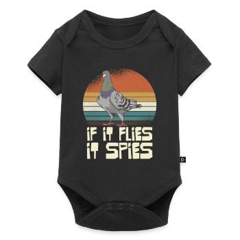 Pigeon Flies Looks All Retro Style - Baby Premium short-sleeve bodysuit - black - Front