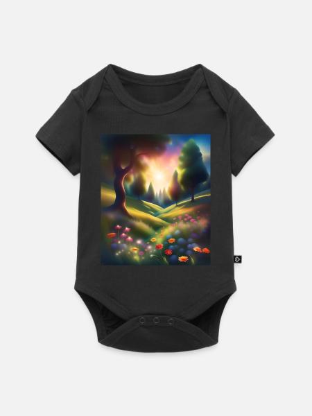 Wunderbares Waldgrafikdesign - Baby Premium Kurzarmbody - Schwarz