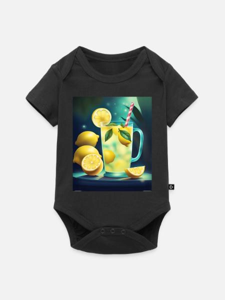 Glaskrug Limonade - Baby Premium Kurzarmbody - Schwarz