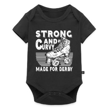 Strong And Curvy Made For Roller Derby - Baby Premium short-sleeve bodysuit - black - Front