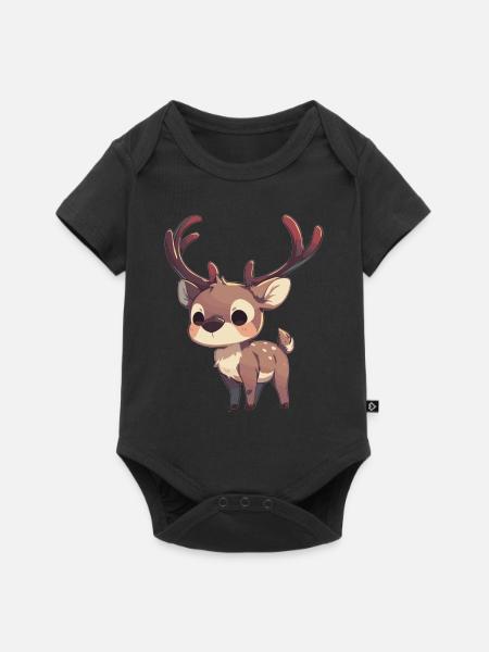 Caribou Karibus Karibu - Baby Premium Kurzarmbody - Schwarz